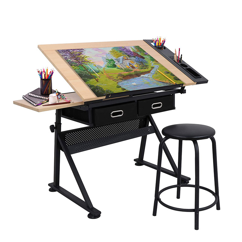 Drafting And Crafting Table With Stool