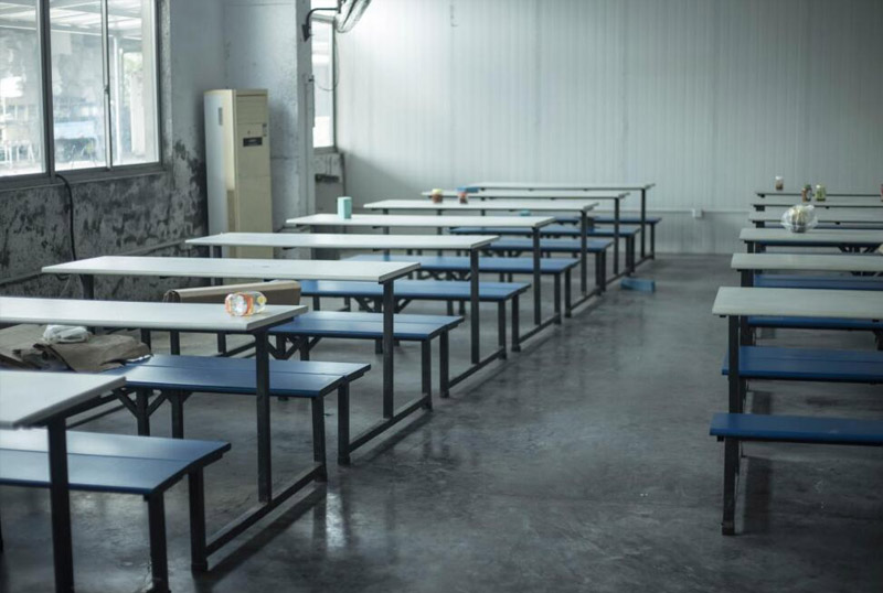 Canteen of tempered glass factory